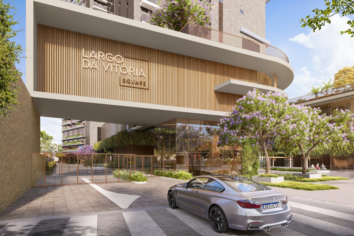Largo da Vitória Square · perspectiva ilustrativa, acesso residencial