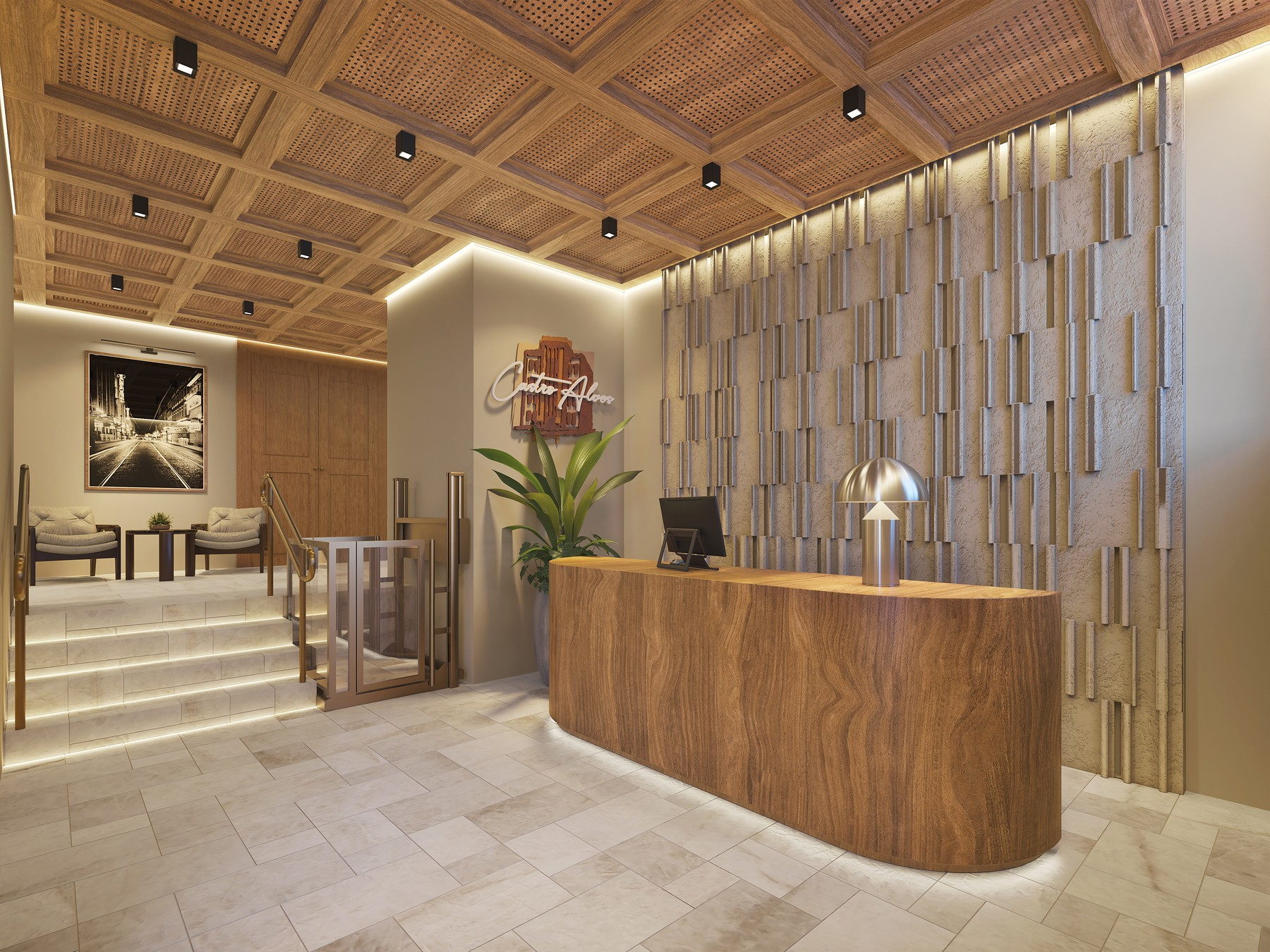 Palácio Castro Alves · perspectiva ilustrativa, lobby
