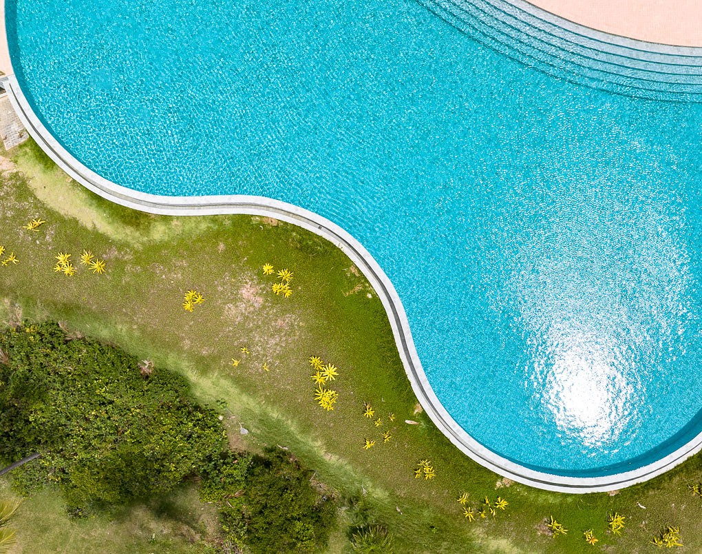 Praia do Castelo · piscina vista de cima